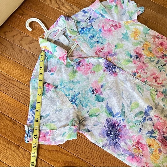 Alfred Dunner Button Up Shirt Small Multi‎ Pastel Floral Cottagecore Y2K Summer - Picture 16 of 17